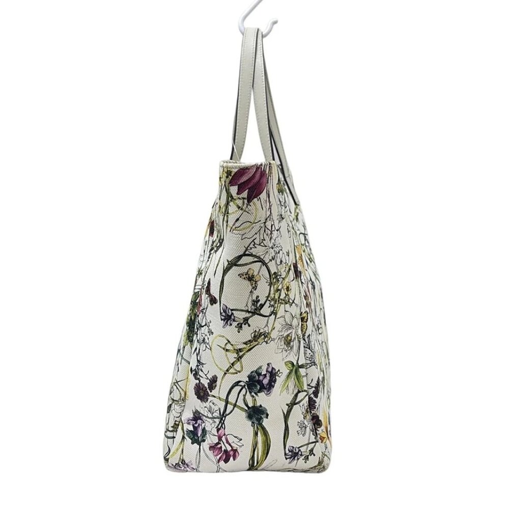 GUCCI Flora White Green Multi Canvas Leather - Tote Bag 409-052225 - Picture 3 of 9